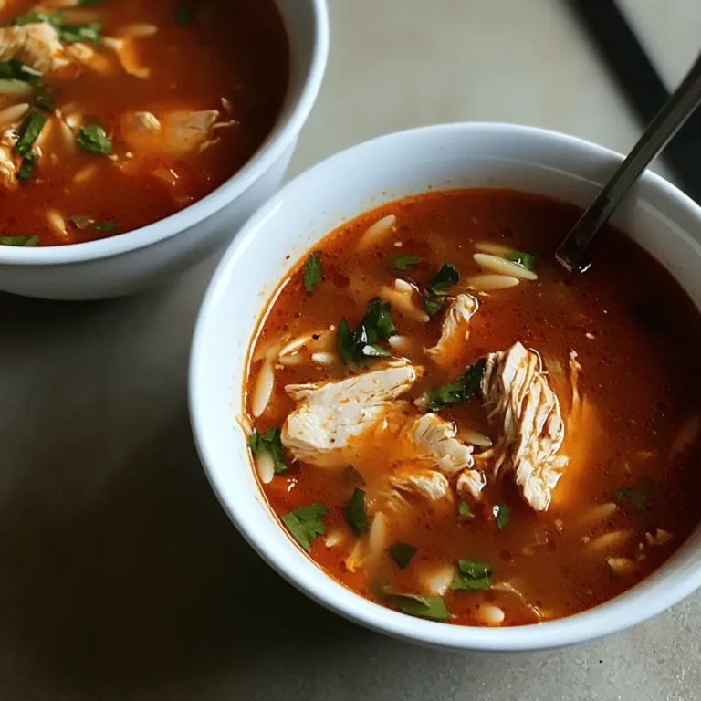 Chicken and Orzo Soup with Garlic and Paprika