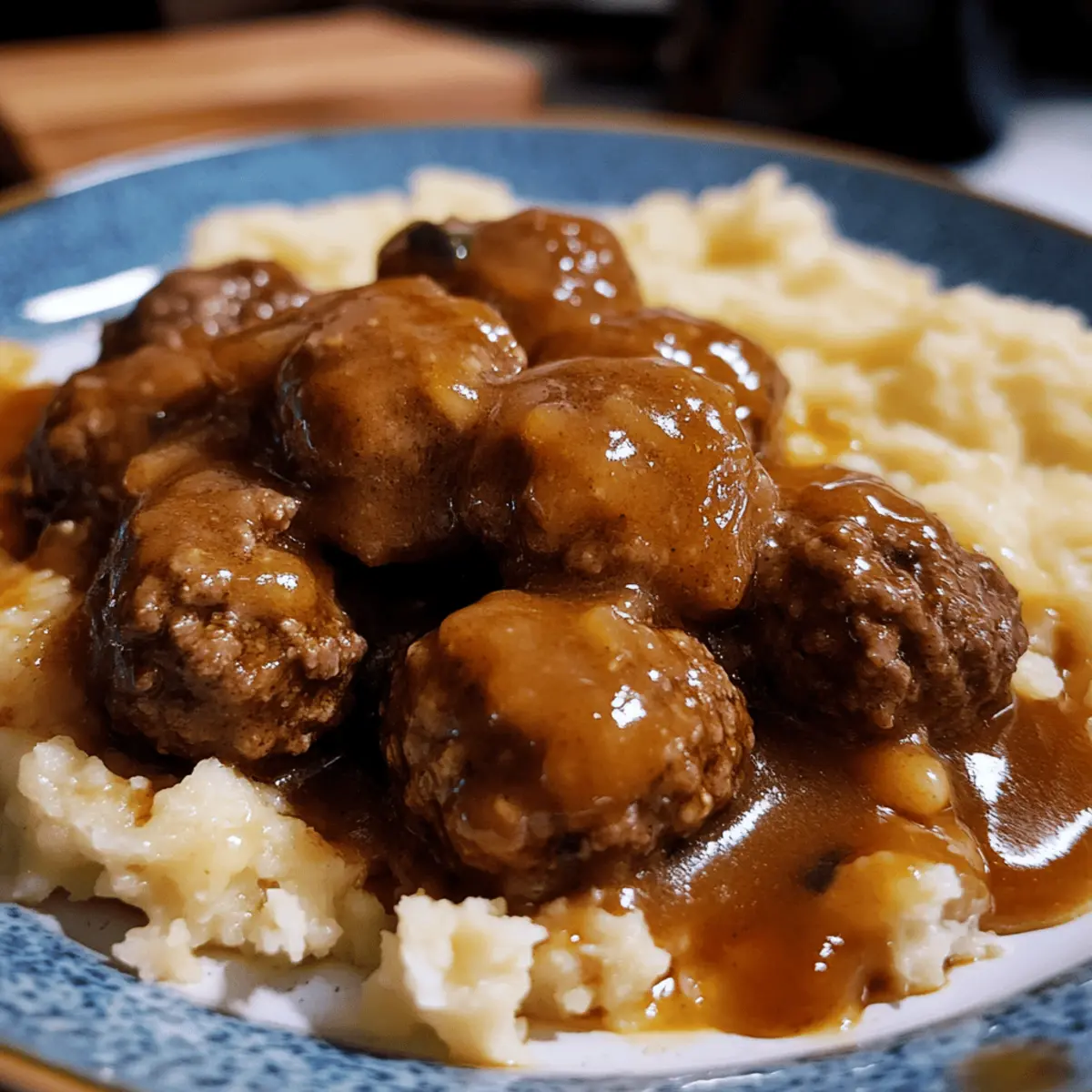 Slow Cooker Salisbury Steak Meatballs