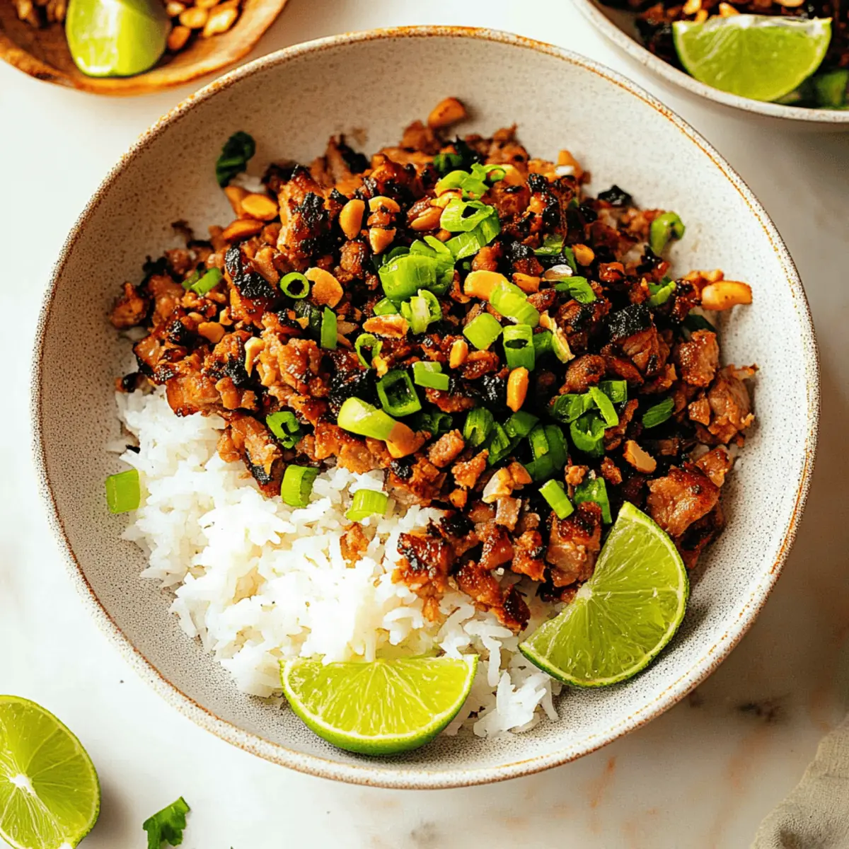 Zesty Ginger Lime Pork with Creamy Coconut Rice