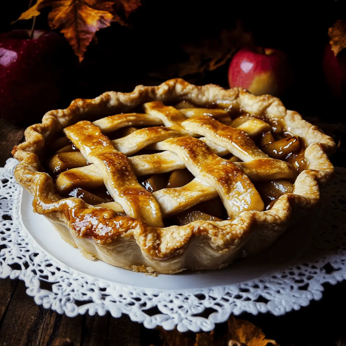 Toffee Apple Pie with Vanilla Custard