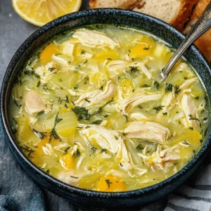 Mediterranean Lemon Chicken Soup