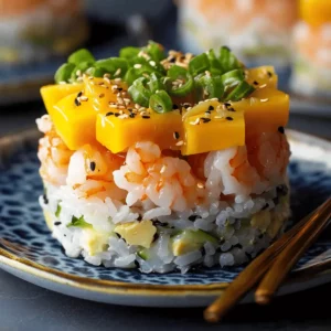 Spicy Shrimp Sushi Stacks