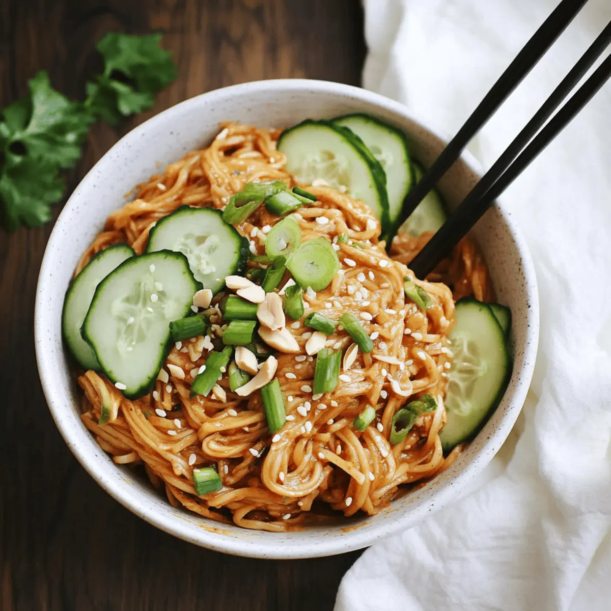 Delicious Spicy Peanut Noodles with Cucumber in 20 Minutes