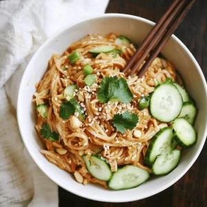 Spicy Peanut Noodles with Cucumber