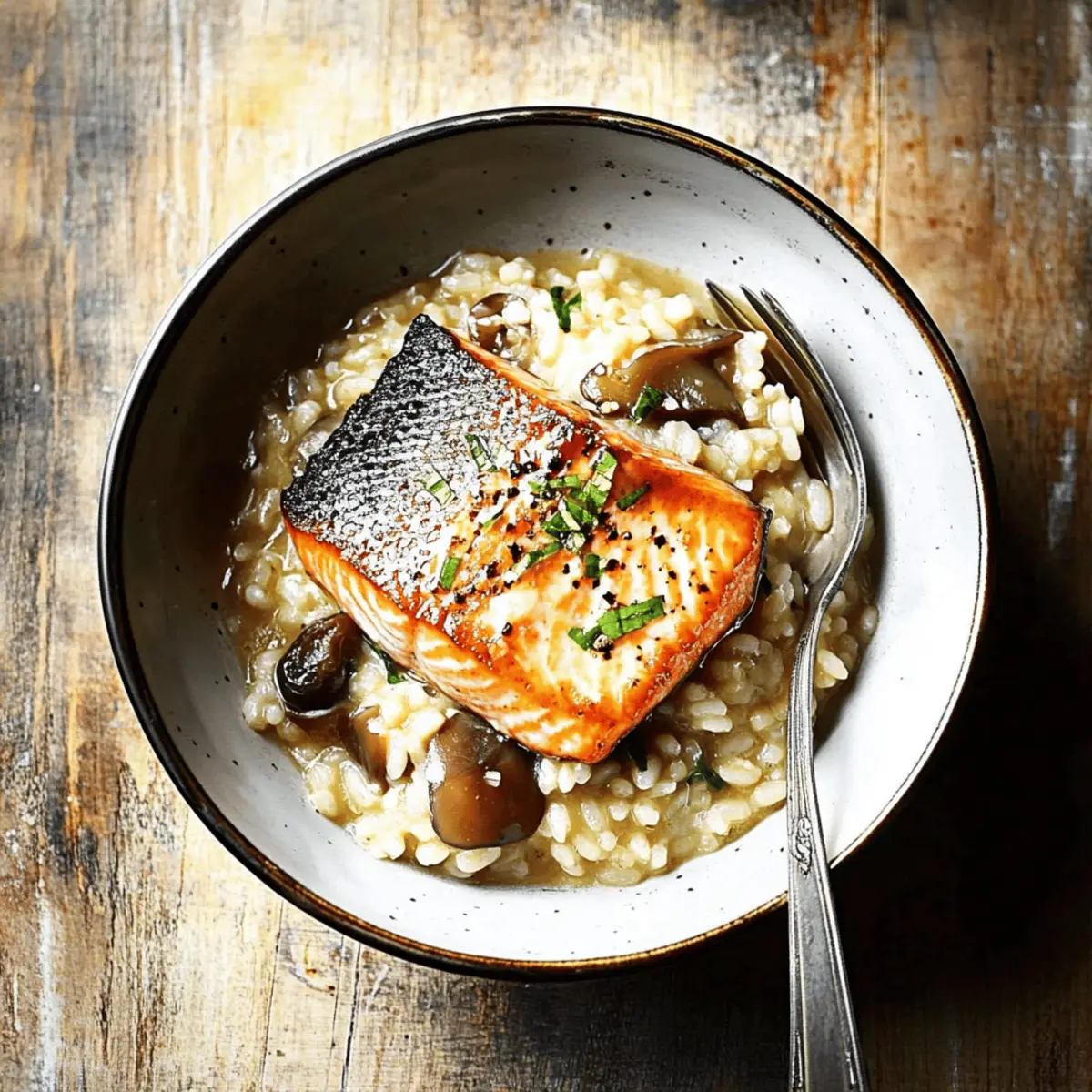 Japanese Style Risotto with Seared Salmon