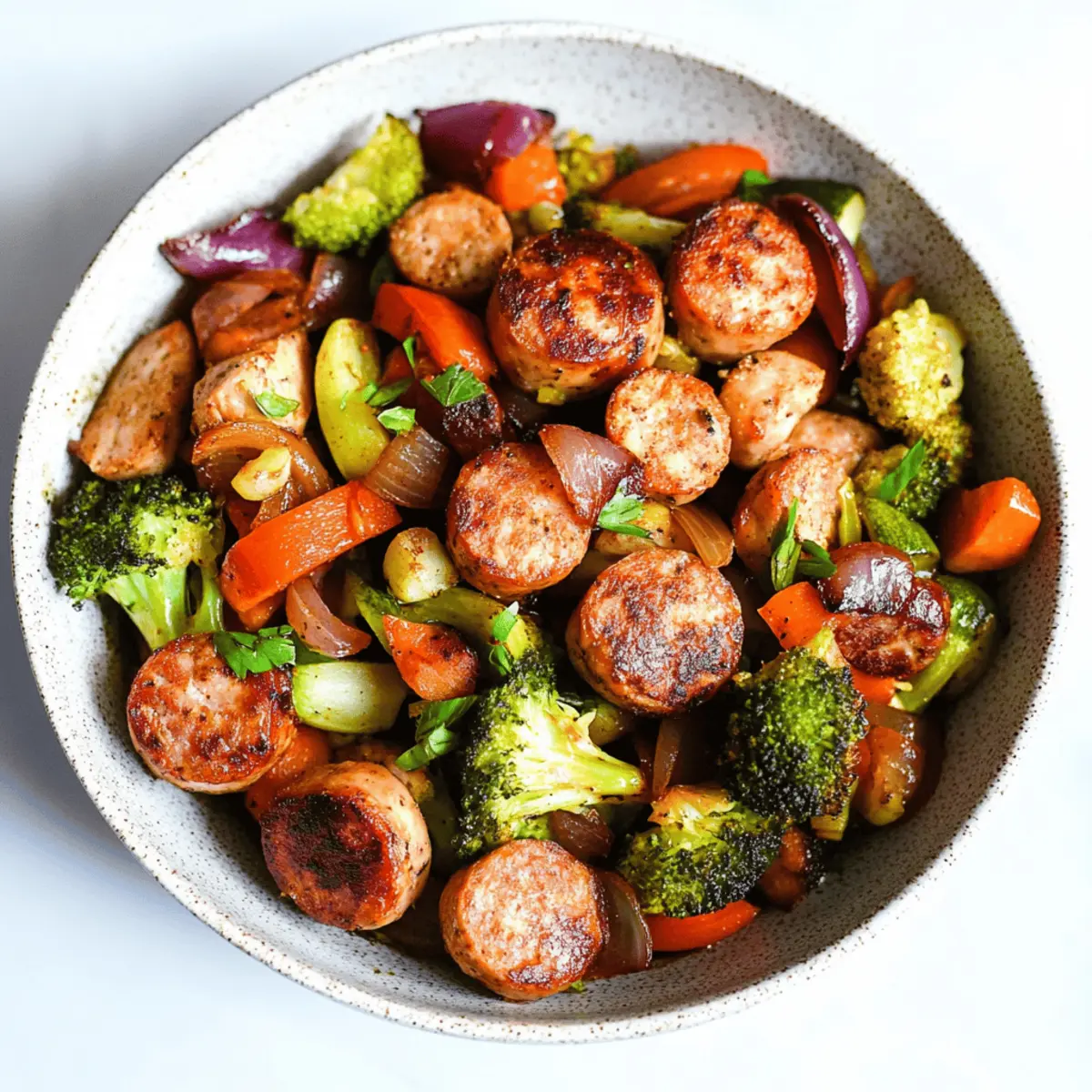 10 Minute Air Fryer Chicken Sausage and Veggies for Quick Dinners