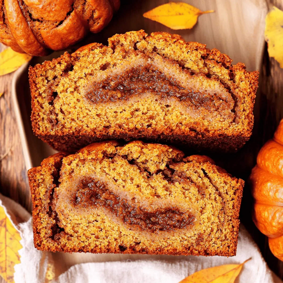 Delicious Mini Pumpkin Bread with Cinnamon Swirl Recipe