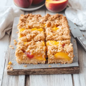 Peaches and Cream Crumble Bars