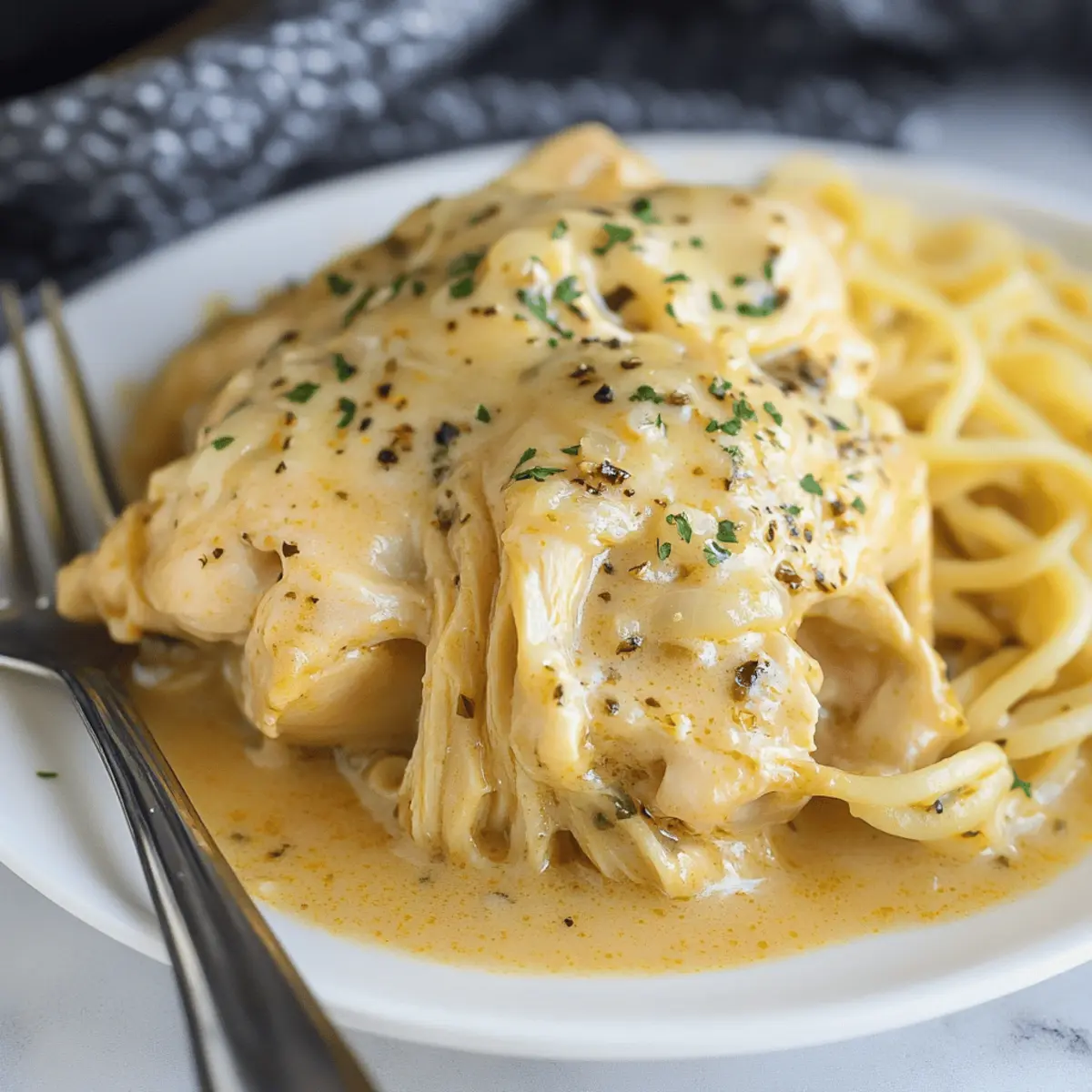 Delicious Crock Pot Angel Chicken with Creamy Pasta Recipe