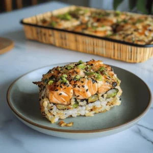 Spicy Salmon Sushi Bake