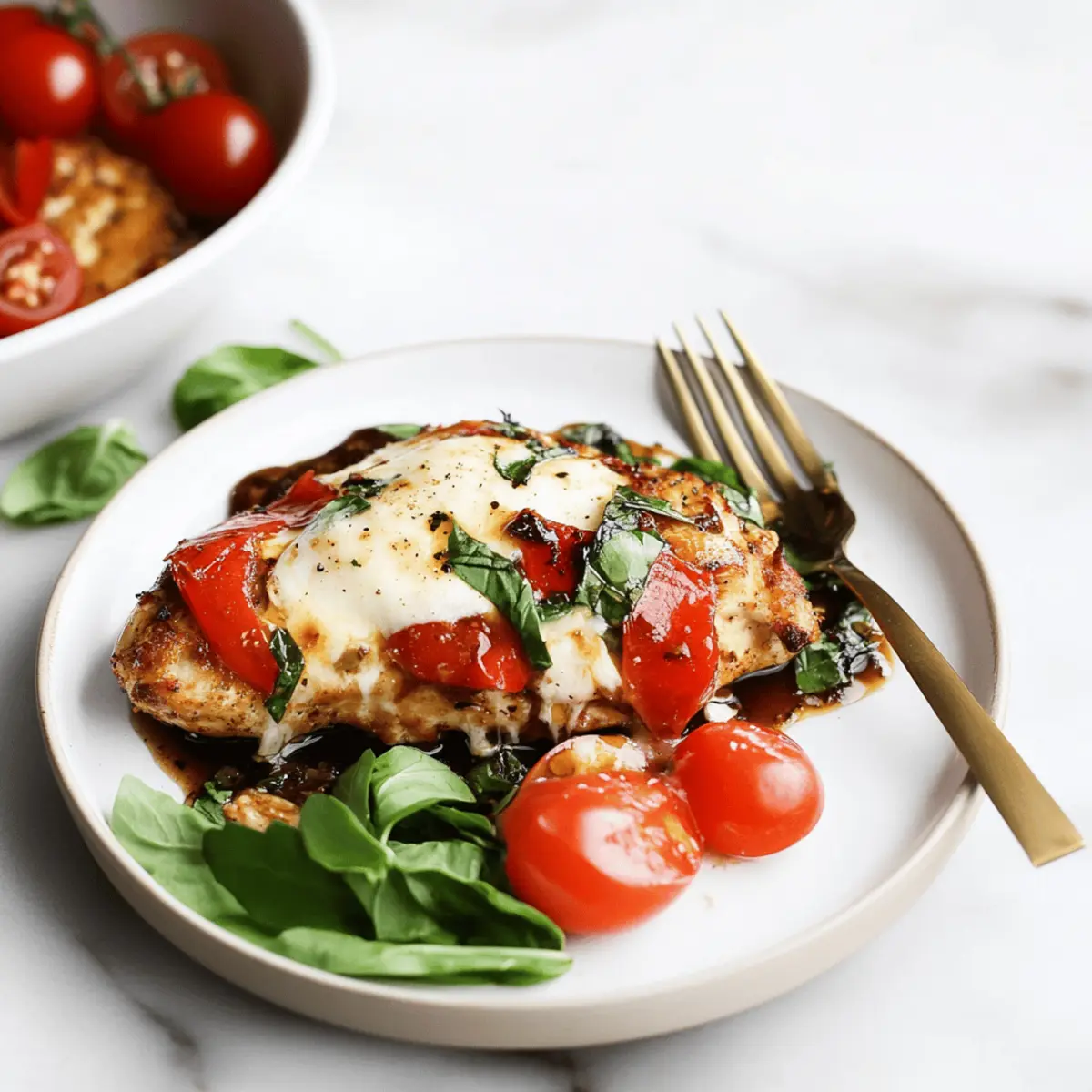 Balsamic Baked Chicken Breast with Mozzarella Cheese