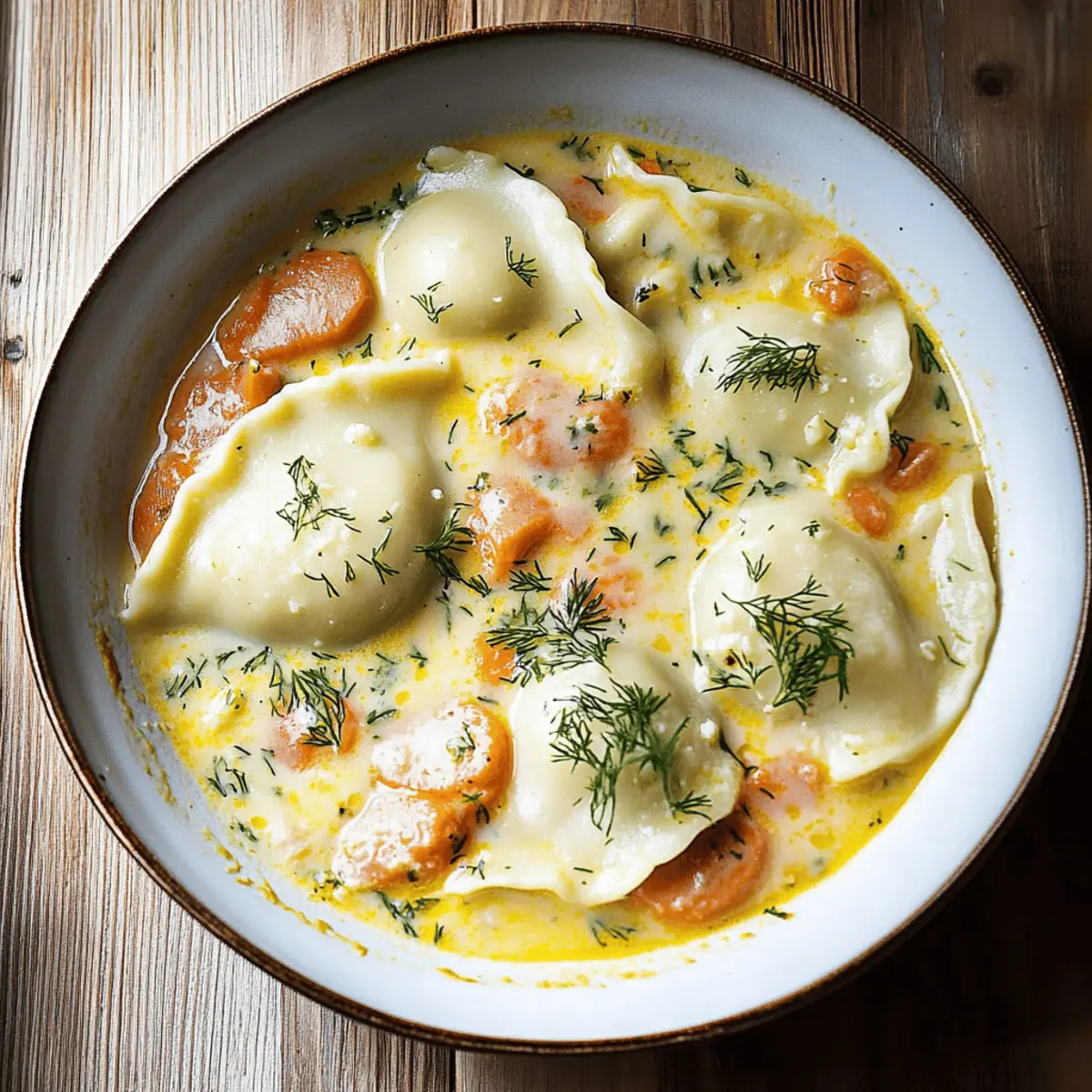 Delicious Pierogi Dill Soup Recipe with Kielbasa and Cheese