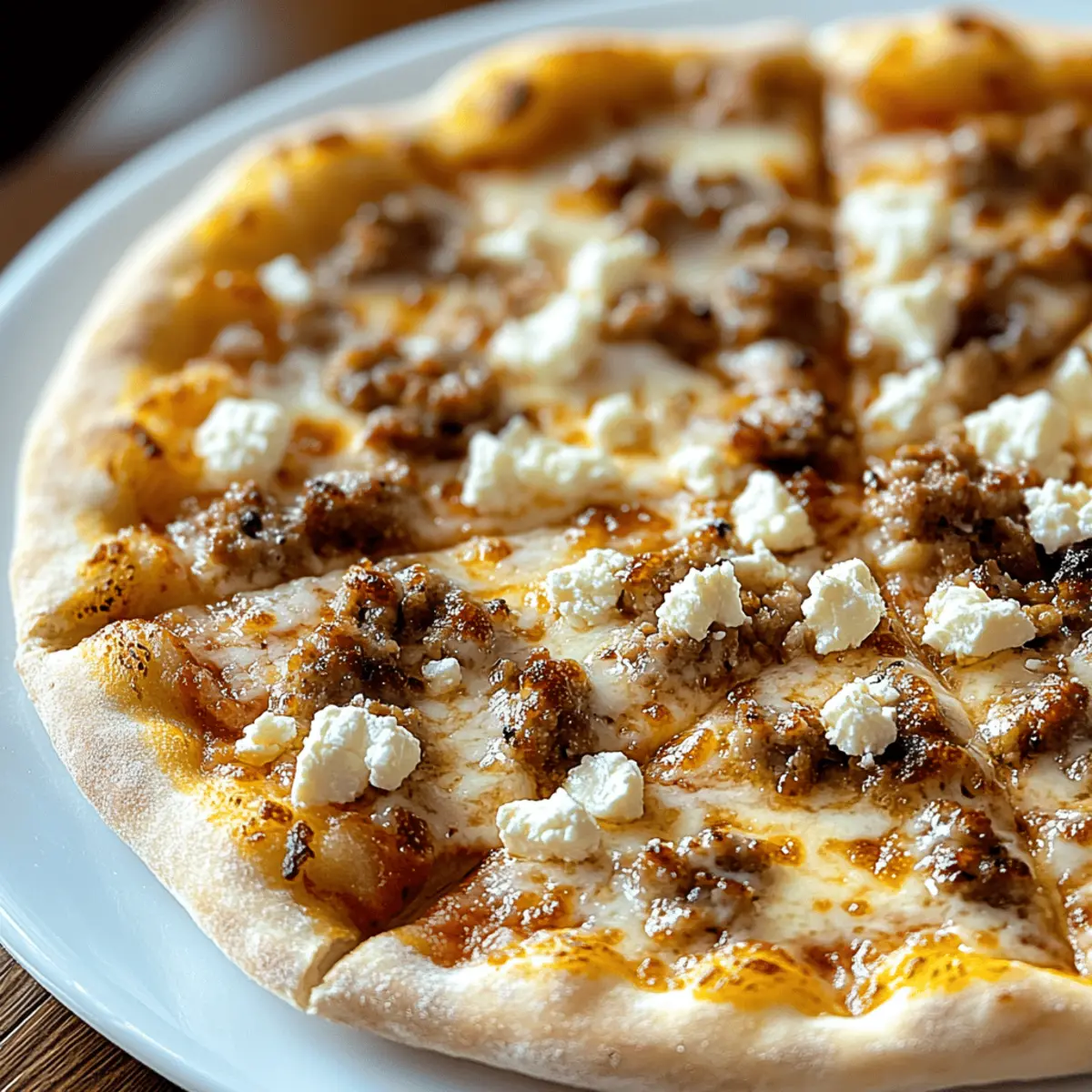 Hot Sausage Feta Honey Pizza