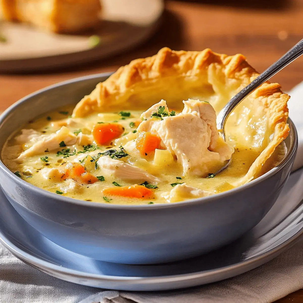 Delicious Chicken Pot Pie Soup Recipe with Cheddar Crust Dippers