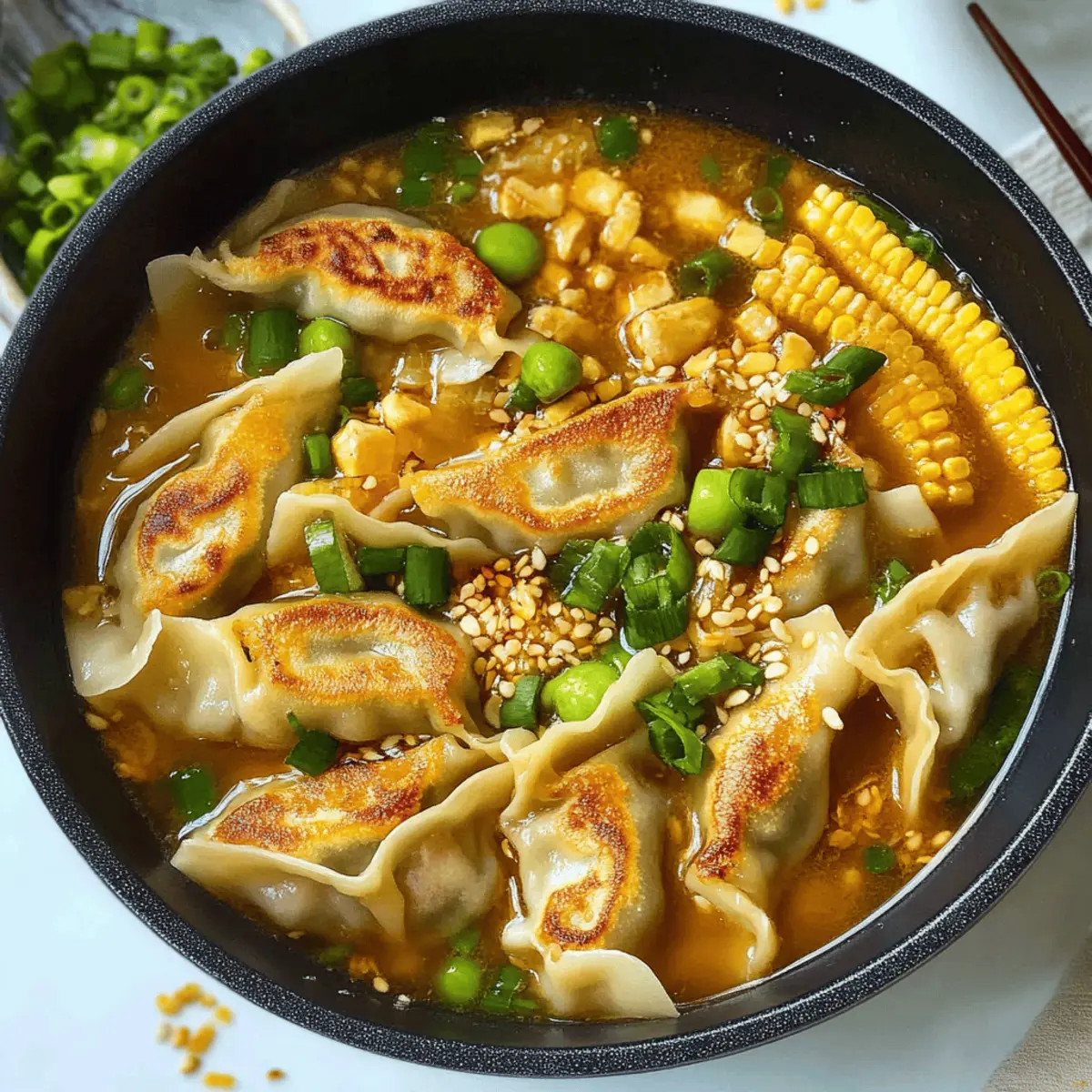 Easy Gyoza Soup Recipe with Peanut Butter and Veggies