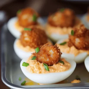 Fried Shrimp Deviled Eggs