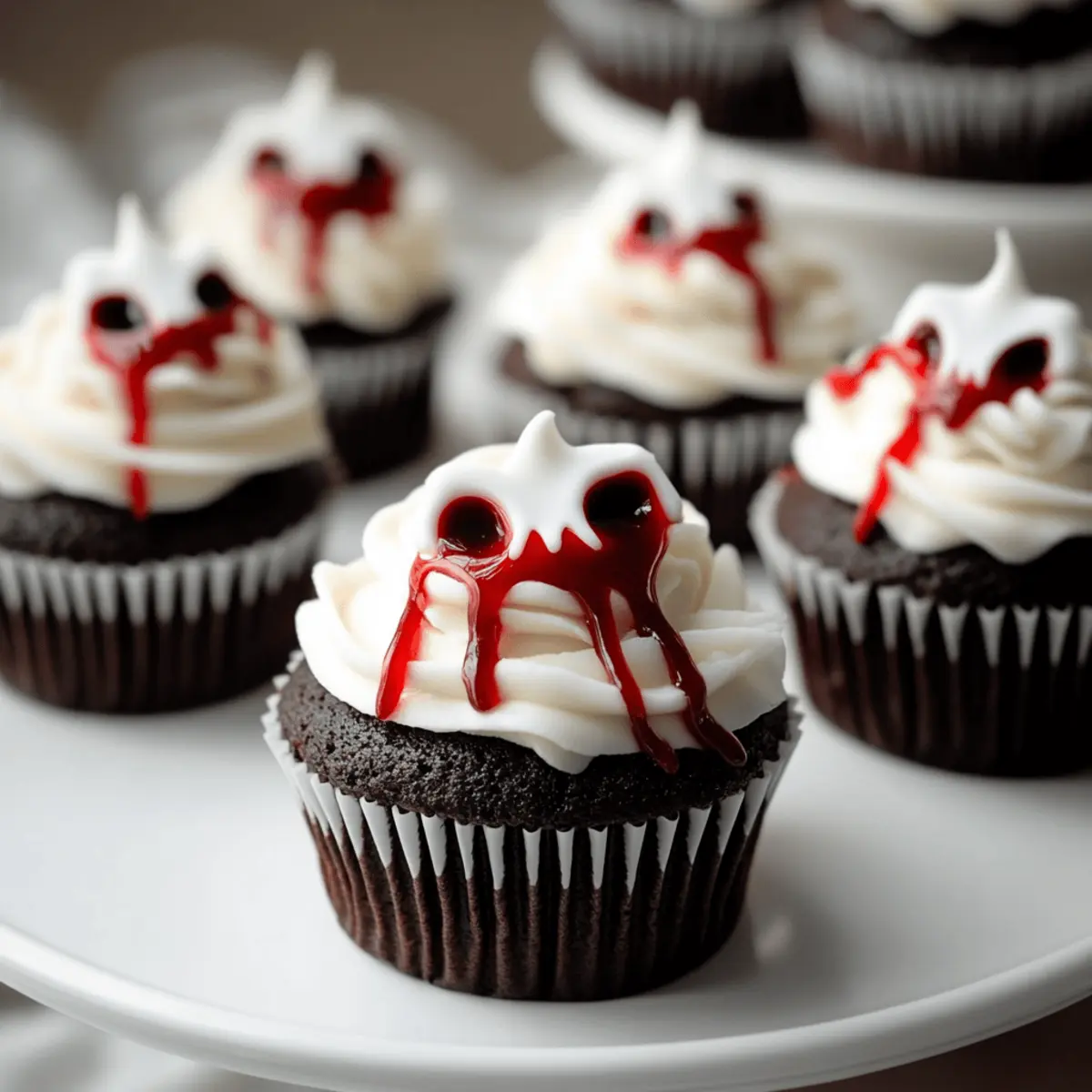 Halloween Vampire Bite Cupcakes with Strawberry Blood Filling