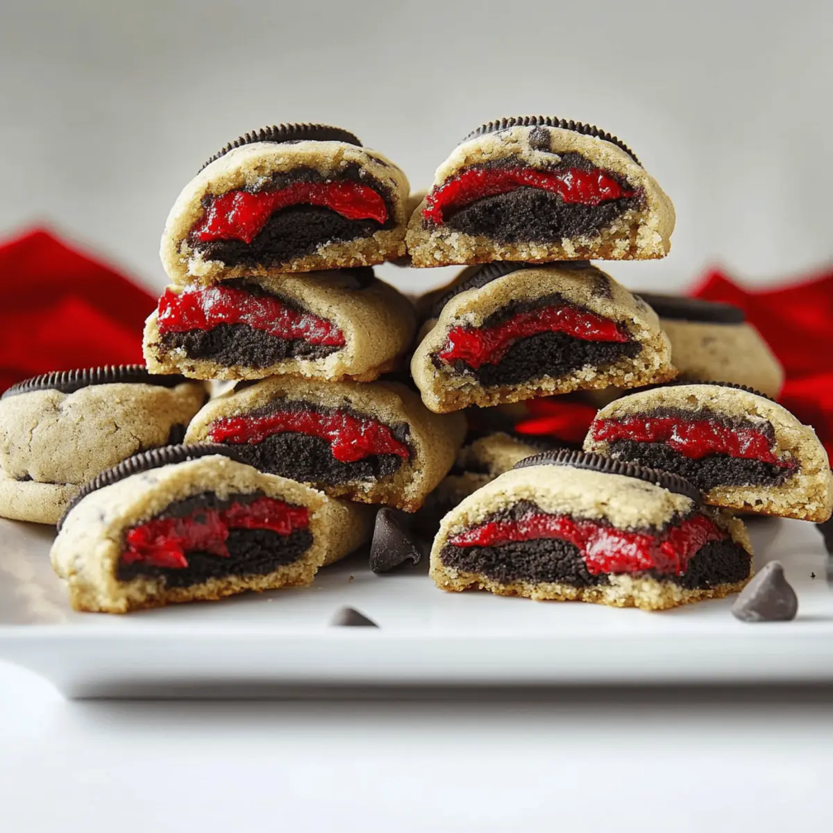 Easy Halloween Oreo Stuffed Chocolate Chip Cookies