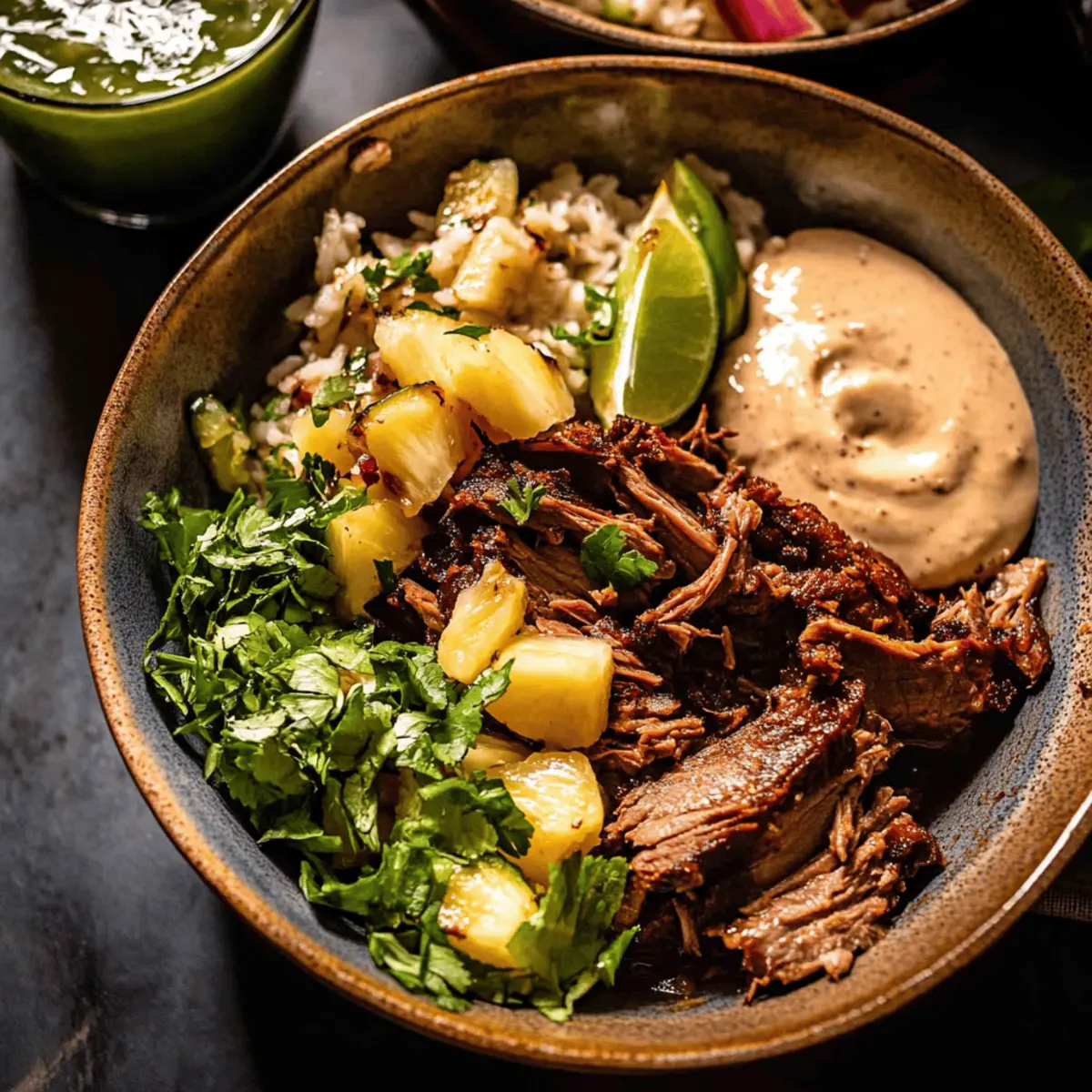 Crockpot Chipotle Pineapple Pot Roast Bowls