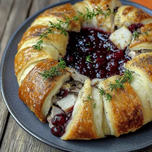 Savory Turkey and Cranberry Crescent Ring