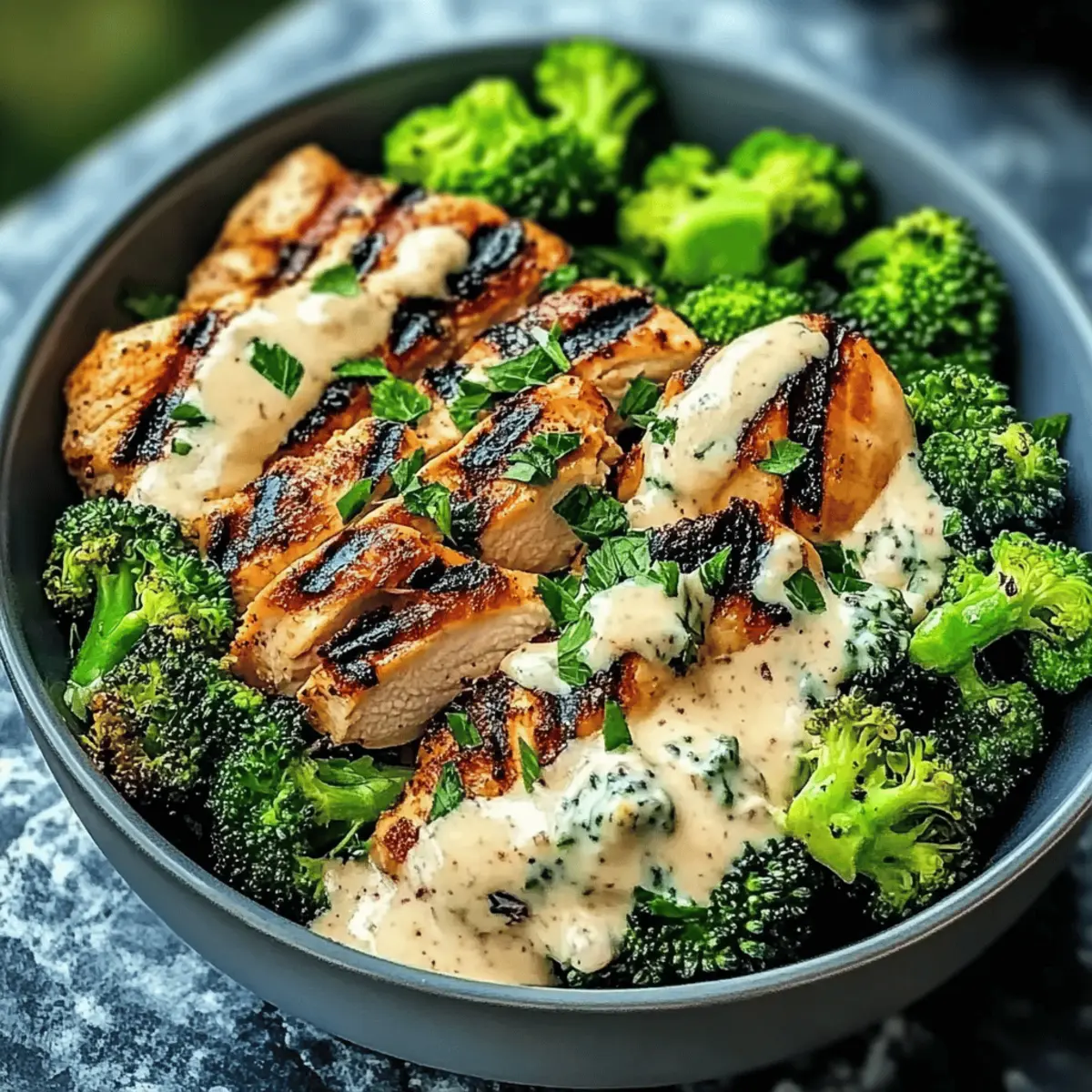 Delicious Grilled Chicken & Broccoli Bowls with Garlic Sauce Recipe