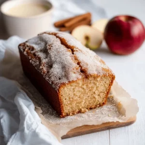 Spiced Apple Cider Donut Loaf with a Cinnamon Sugar Crust