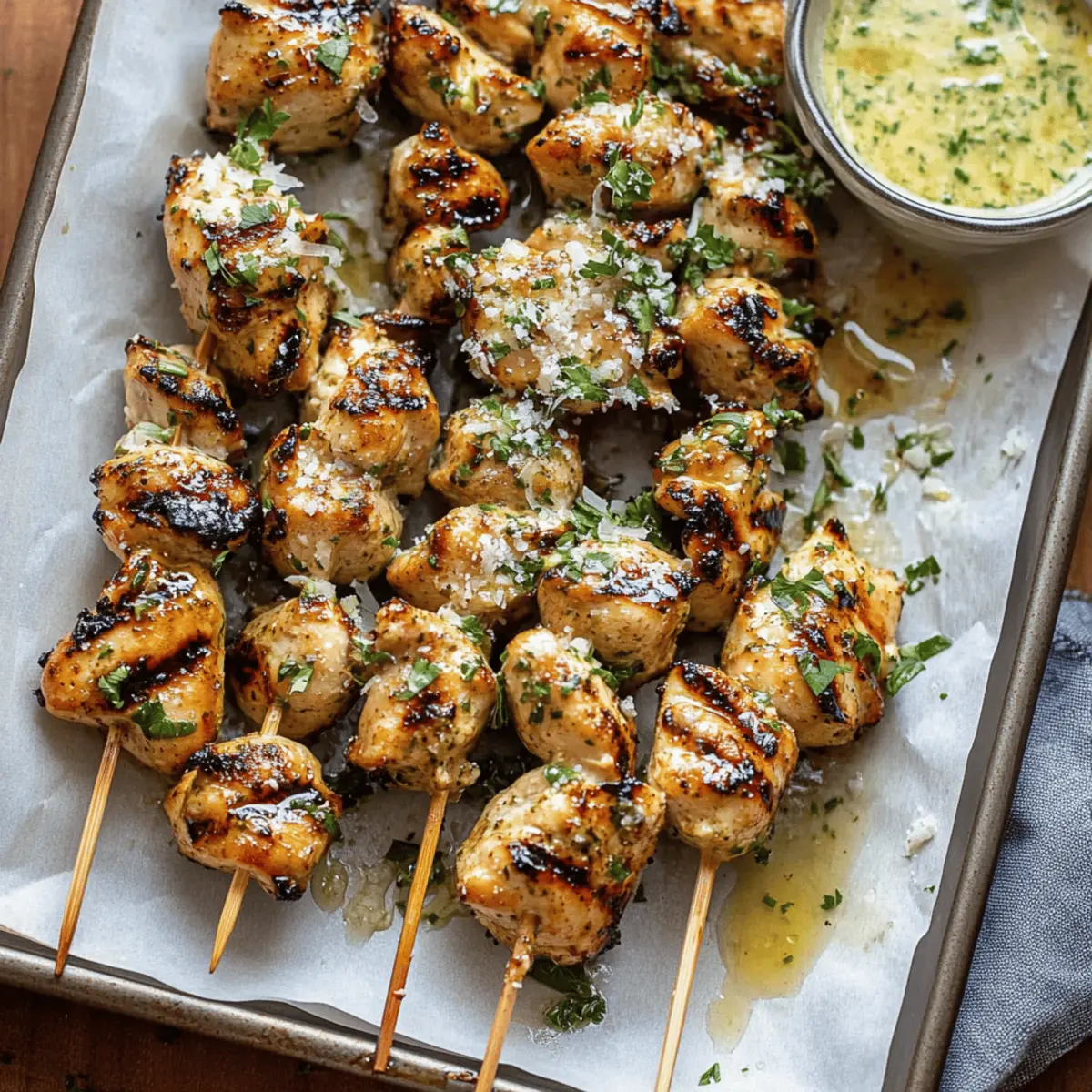 Grilled Ranch Garlic Parmesan Chicken Skewers for Easy Dinners