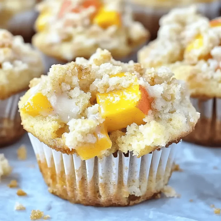 Easy Peach Crumb Topping Muffins