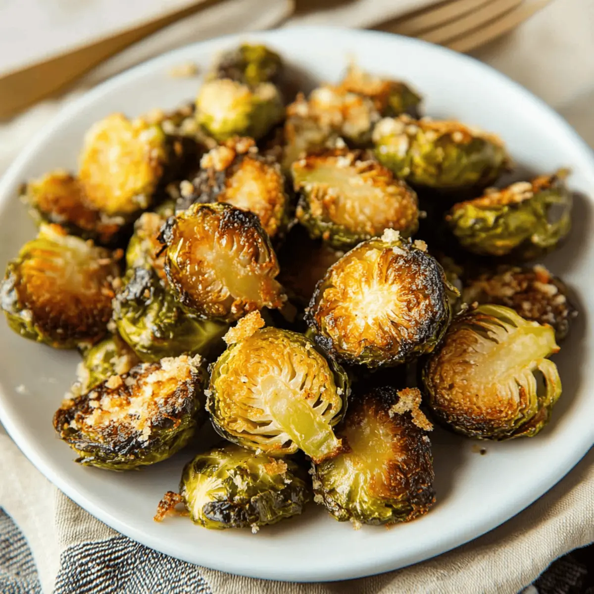 Oven Roasted Smashed Brussels Sprouts with Parmesan Delight