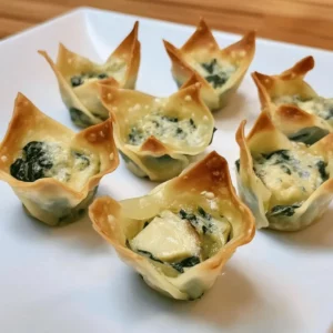 Spinach & artichoke wonton cups