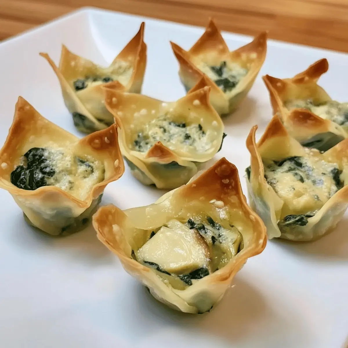 Spinach & artichoke wonton cups