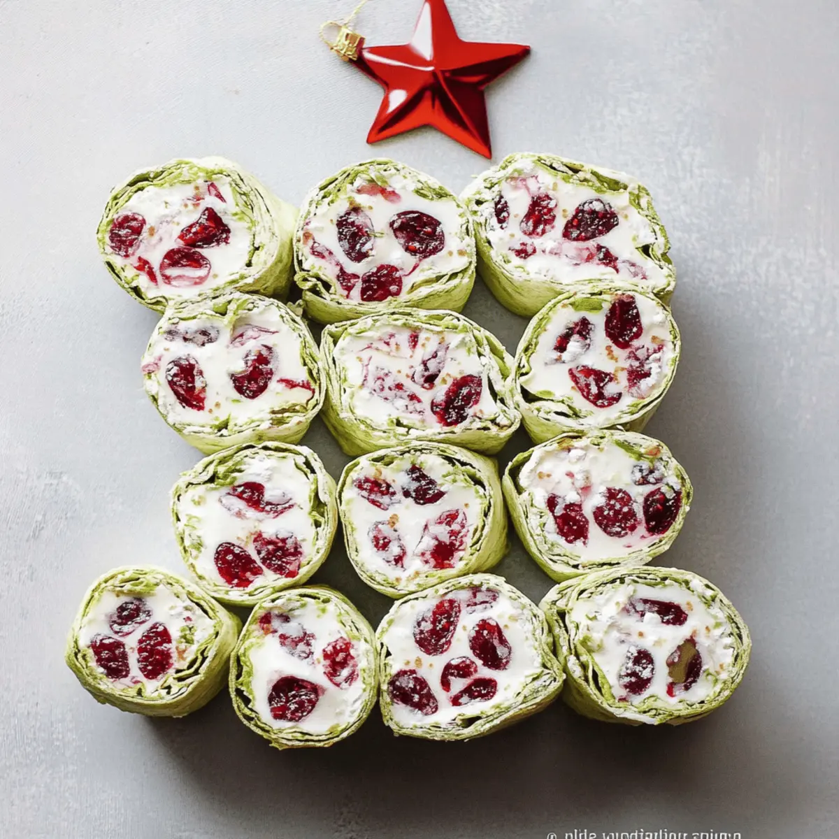 Festive Christmas Cranberry Roll Ups with Feta and Green Onions