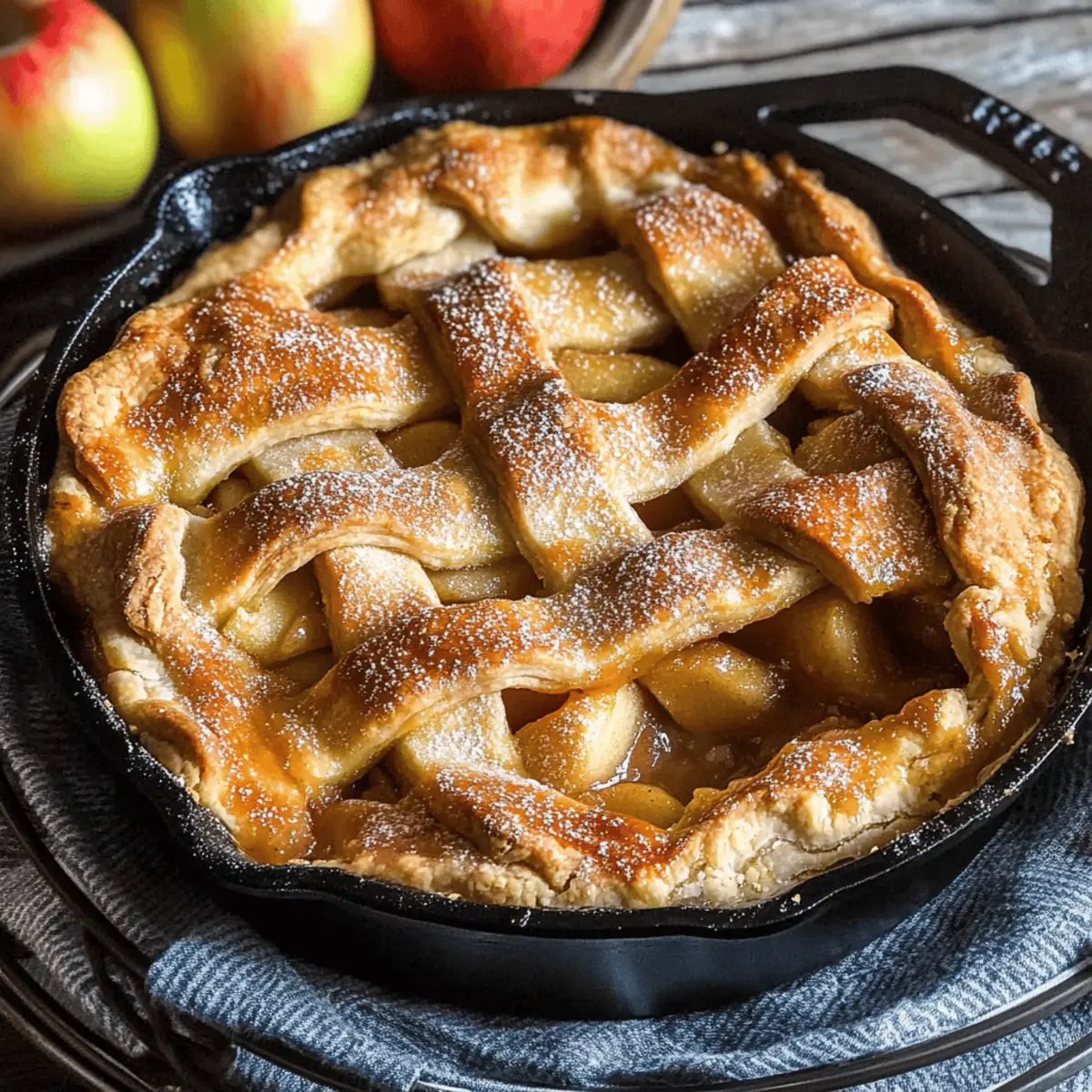 Delicious Cast Iron Skillet Apple Pie with Crumb Topping Recipe