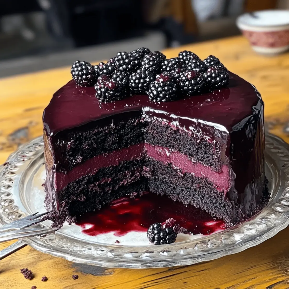 Decadent Blackberry Velvet Gothic Cake Recipe with Dark Chocolate Ganache