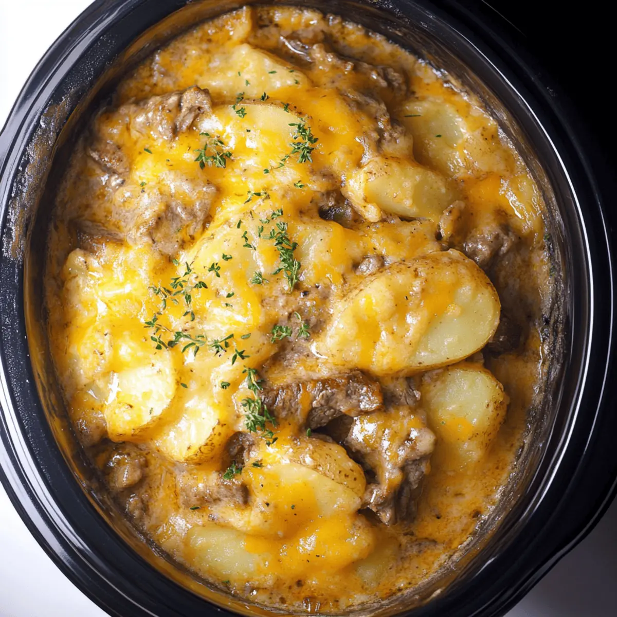 Slow Cooker Steak and Cheddar Potato Casserole Recipe for Comfort Food