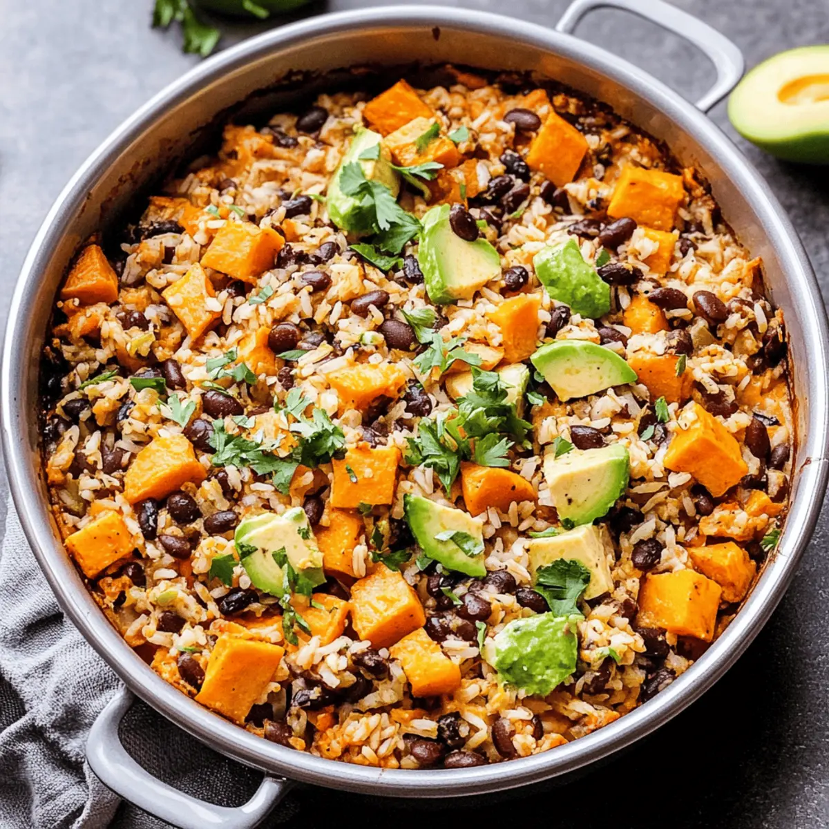 Savory Rice and Bean Casserole with Sweet Potatoes Recipe