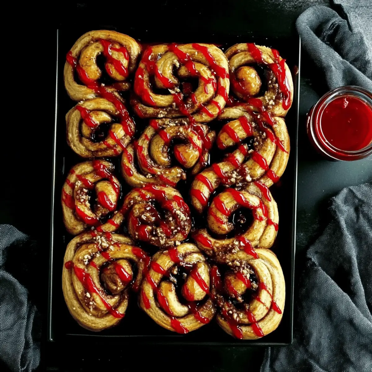 Halloween Breakfast Idea – Bloody Cinnamon Rolls