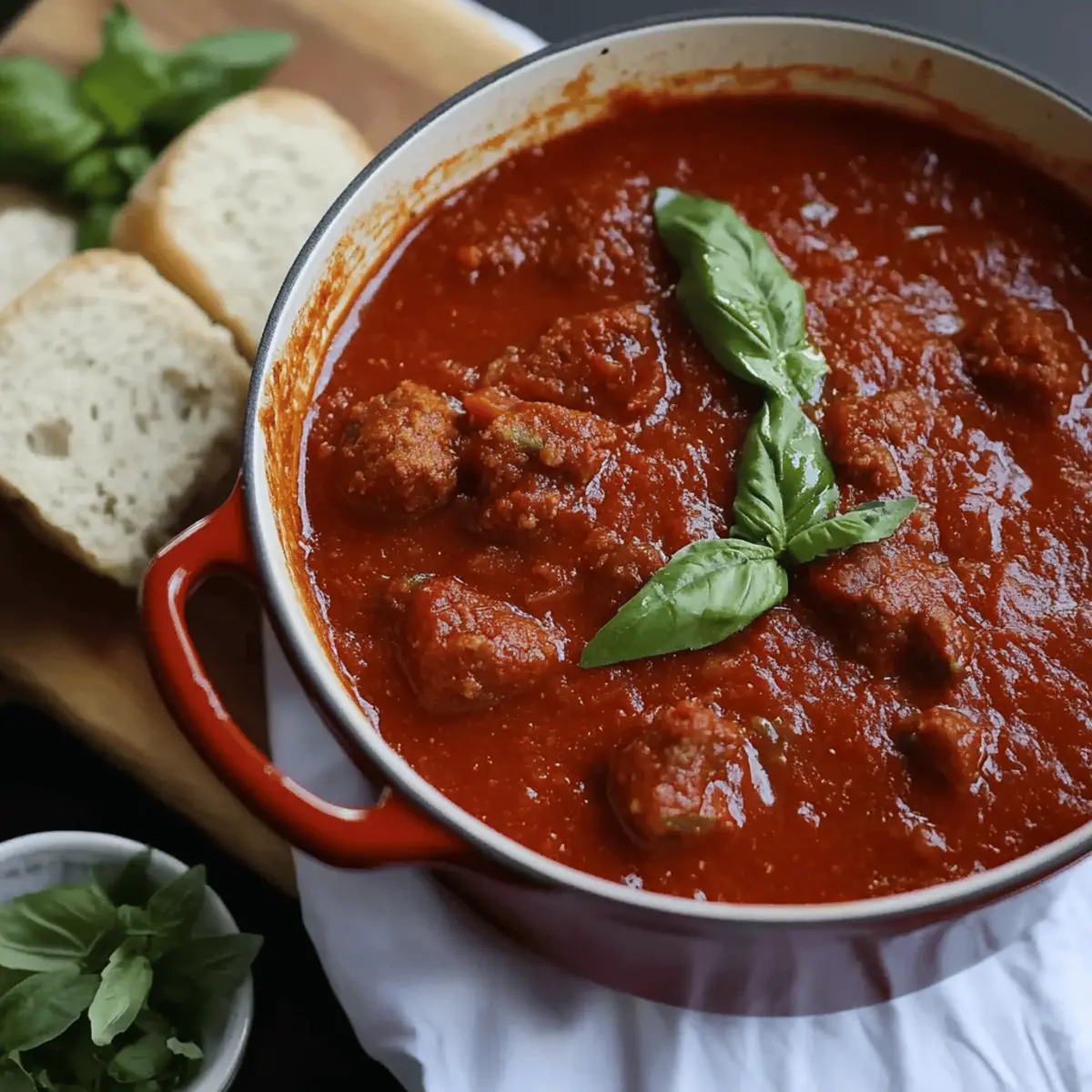 Sunday Sauce Like Nonna Made with Sausage and Apple Cider Stew