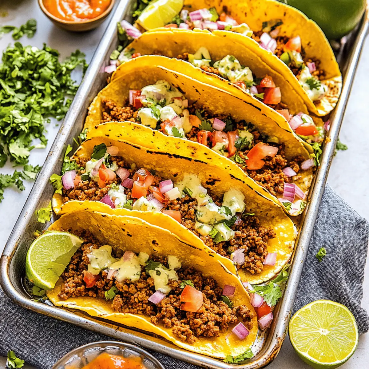 Crispy Baked Ground Beef Tacos Recipe with Chipotle Crema