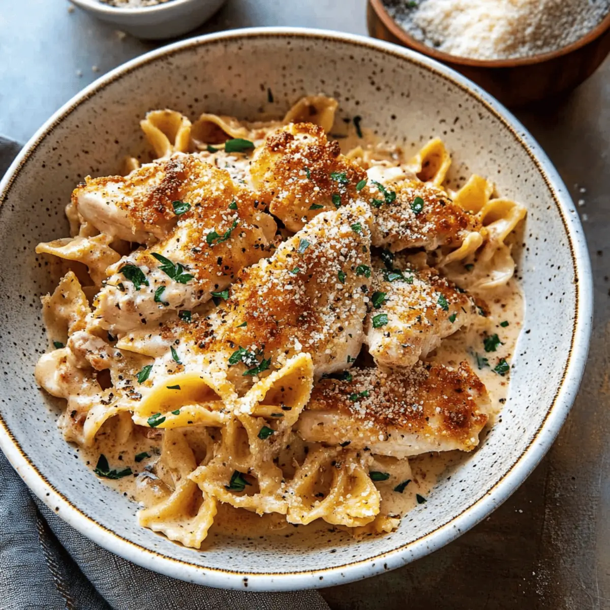 Creamy Parmesan Chicken with Rigatoni Pasta Recipe in 30 Minutes
