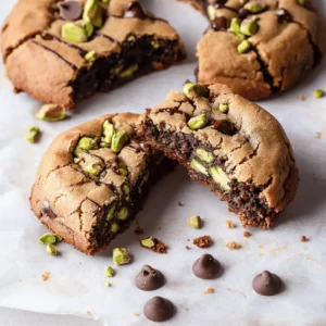 Brown Butter Dubai Pistachio Chocolate Chip Cookie Bars