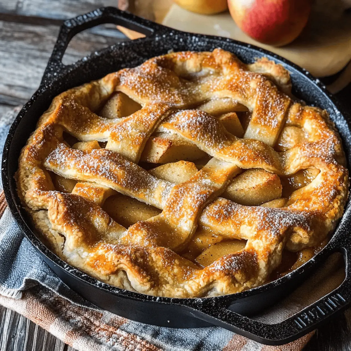 Delicious Cast Iron Skillet Apple Pie with Crumb Topping Recipe