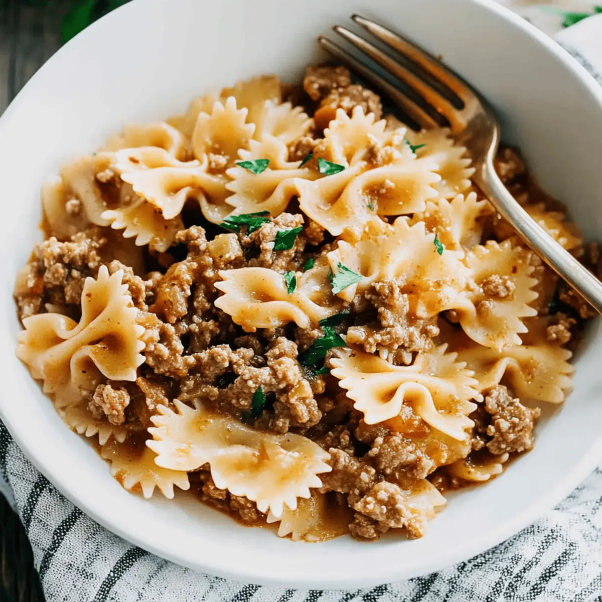 Creamy Bowtie Pasta with Ground Beef for a Quick Dinner