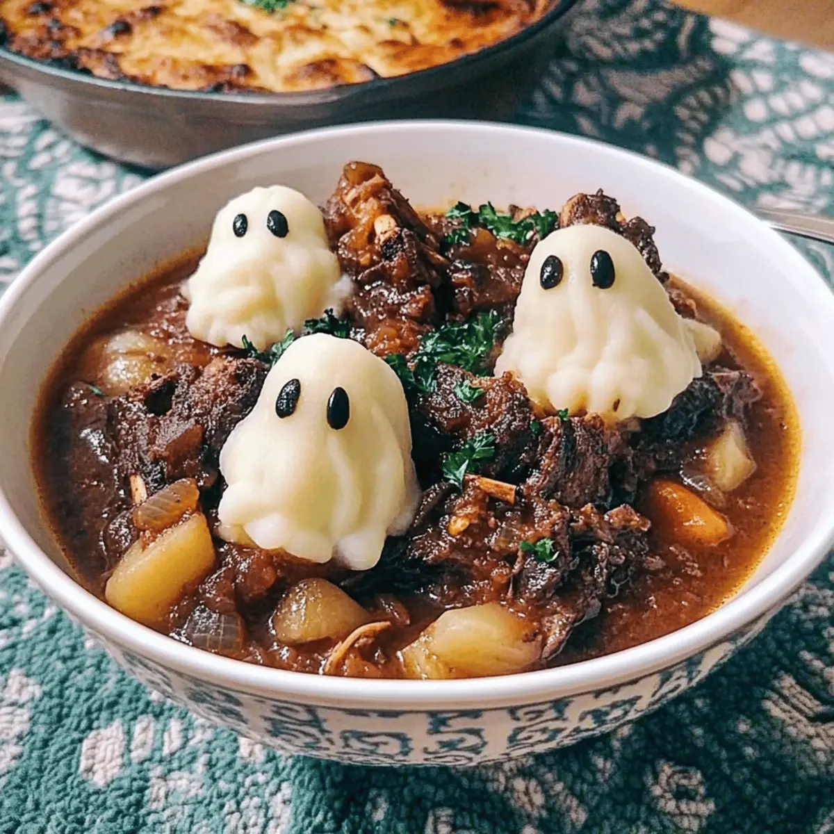 Short Rib Stew With Potato Ghosts