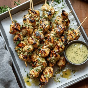 Grilled Ranch Garlic Parmesan Chicken Skewers