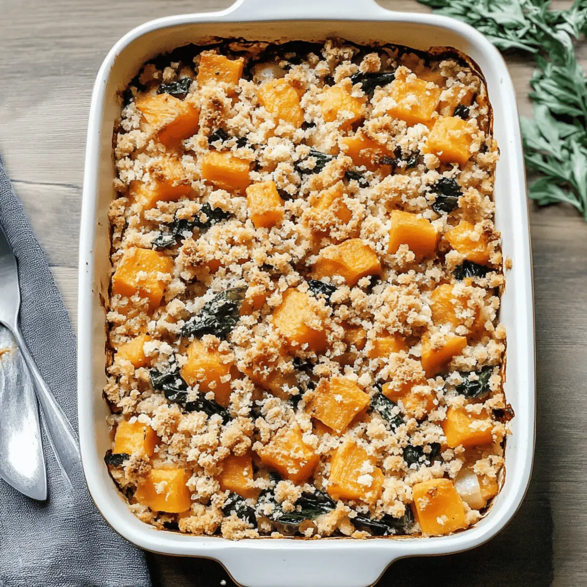 Delicious Butternut Squash Casserole Recipe with Kale and Cheese