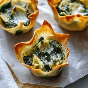 Spinach & Artichoke Wonton Cups