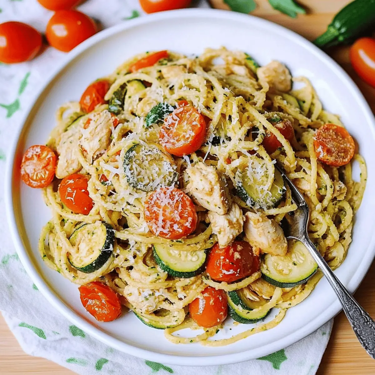 Delicious Parmesan Zucchini Tomato Chicken Spaghetti Recipe