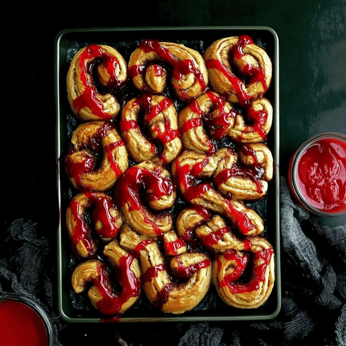 Halloween Breakfast Idea - Easy Bloody Guts Cinnamon Rolls Recipe