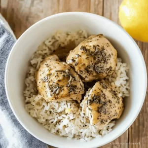Slow Cooker Lemon Herb Chicken and Rice